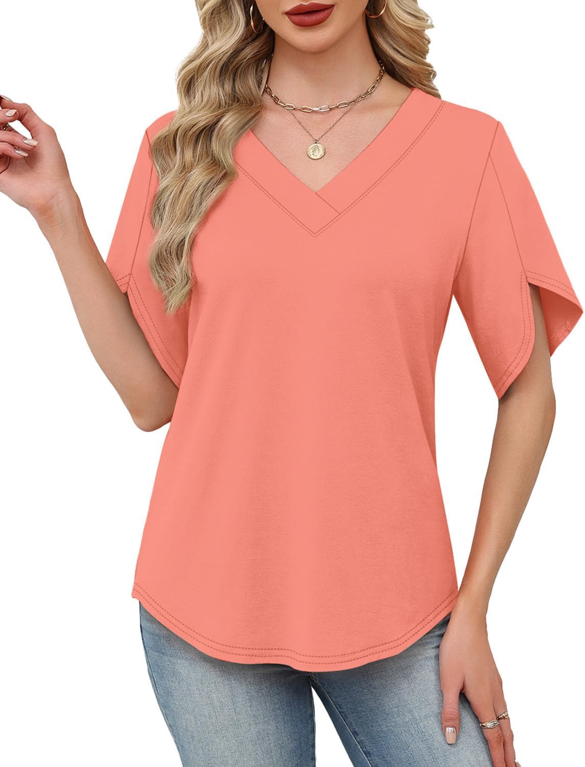 WIHOLL Womens Summer Tops Short