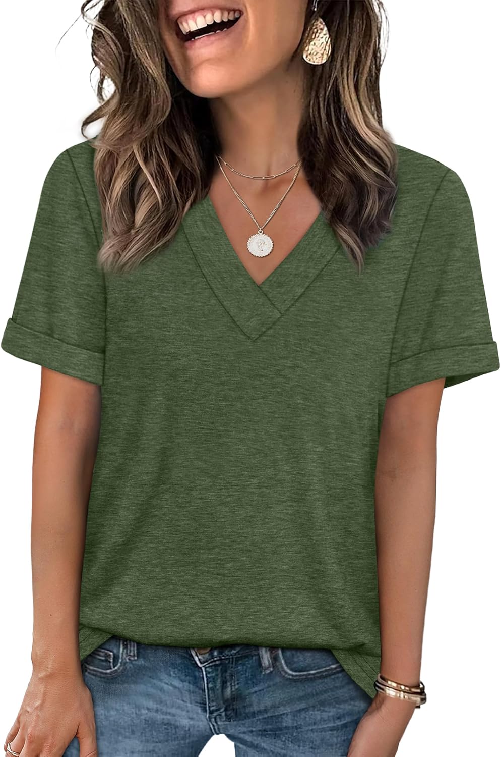 WIHOLL Womens Summer Tops Short