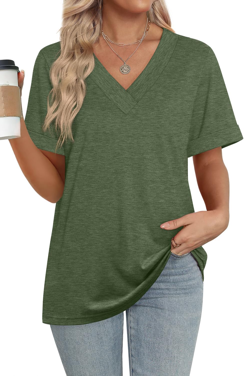 WIHOLL Womens Summer Tops Short