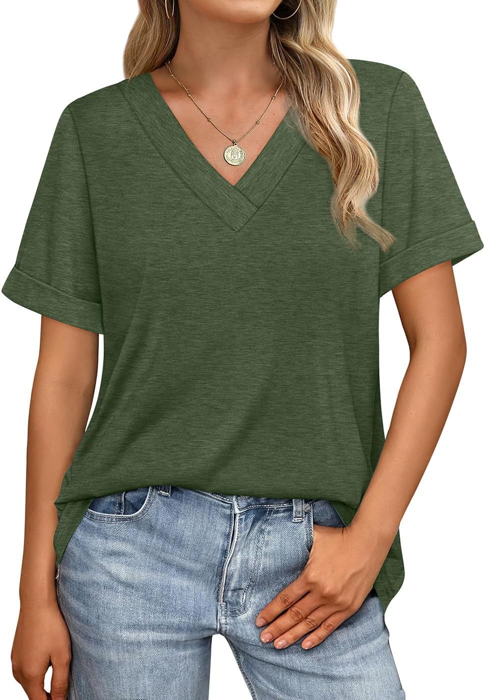 WIHOLL Womens Summer Tops Short