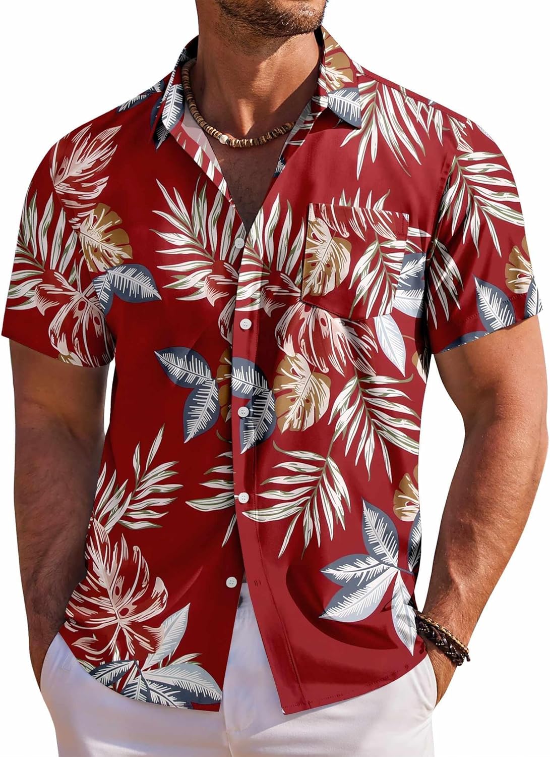 COOFANDY Men's Hawaiian Shirt Short