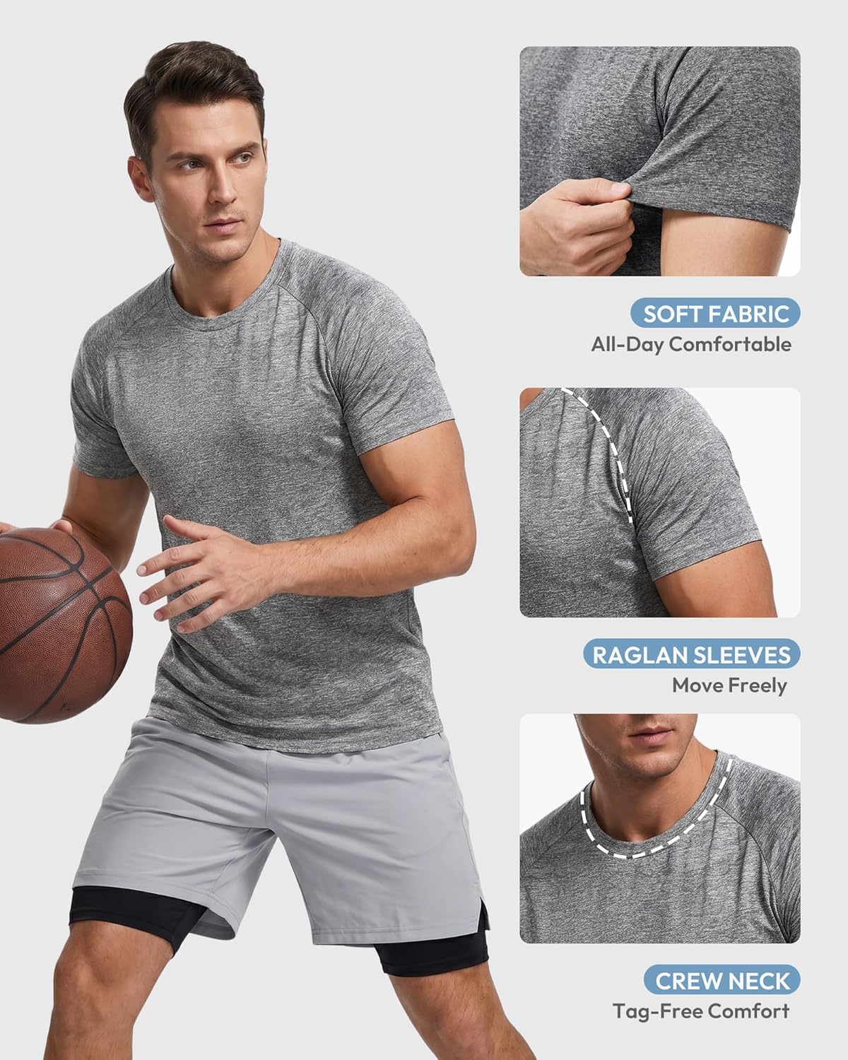 Workout Shirts for Men Short