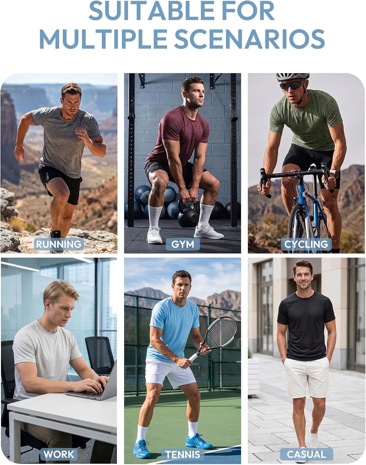 Workout Shirts for Men Short