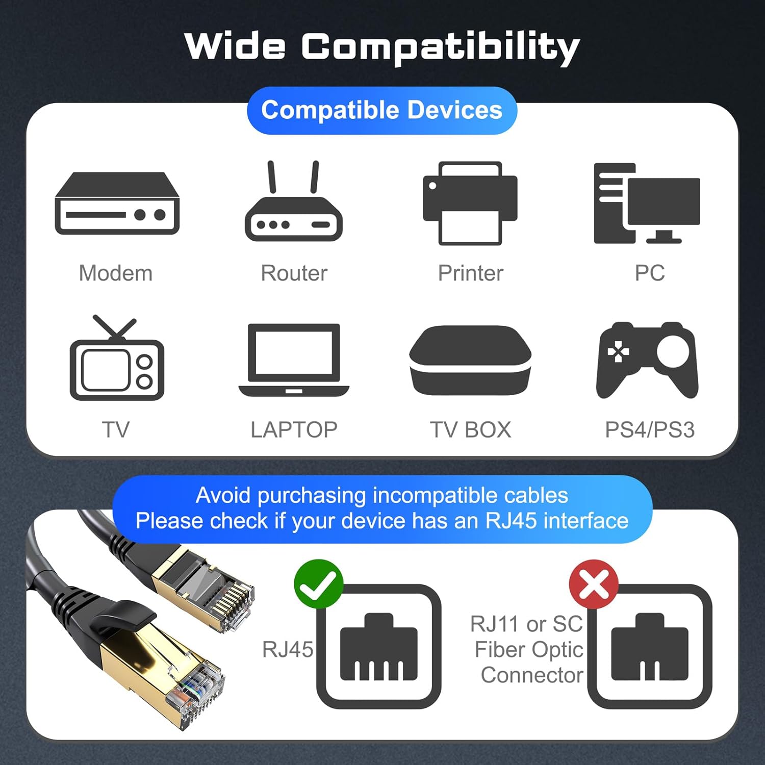 DbillionDa Cat 8 Ethernet Cable