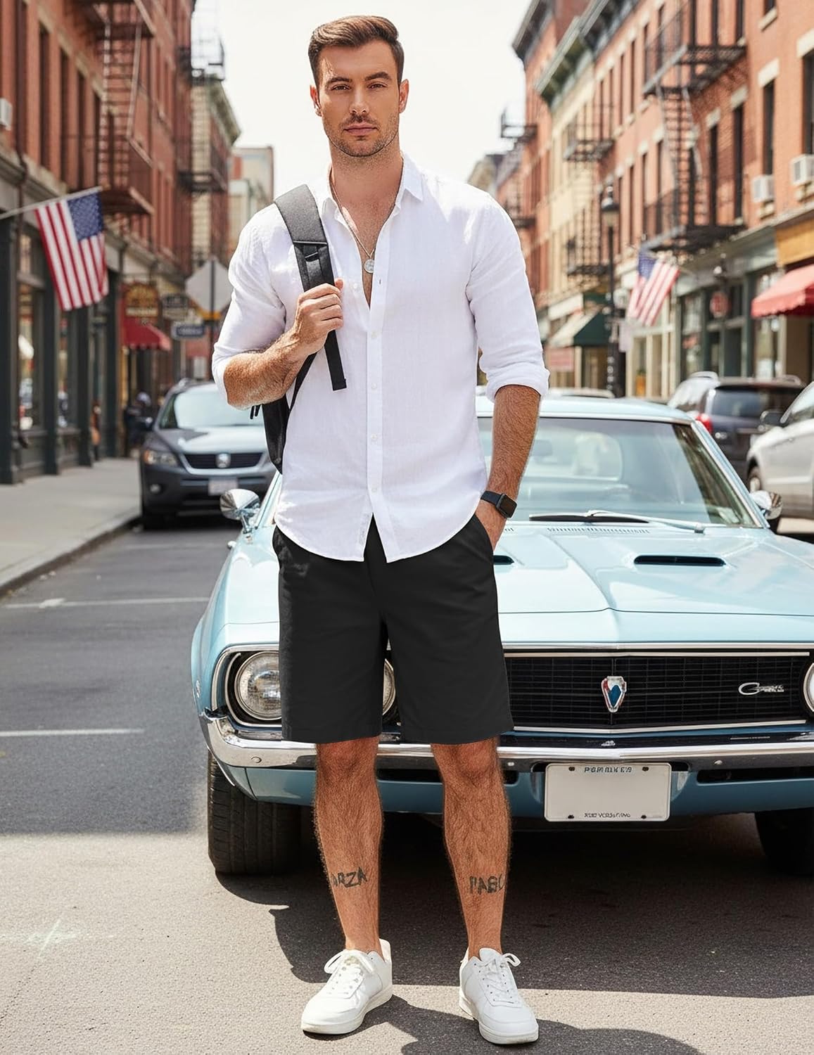 COOFANDY Men's Casual Shorts Cotton