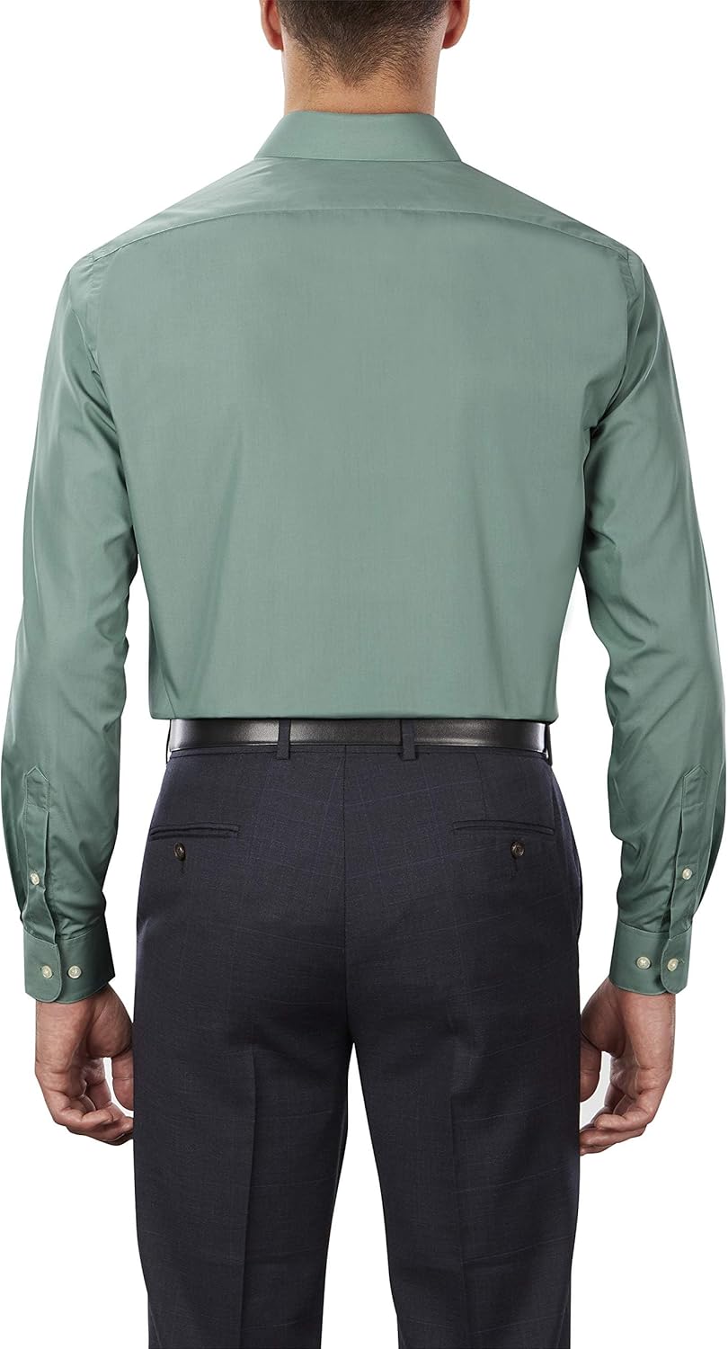 Van Heusen Mens Dress Shirt Regular Fit Poplin Solid - Image 2