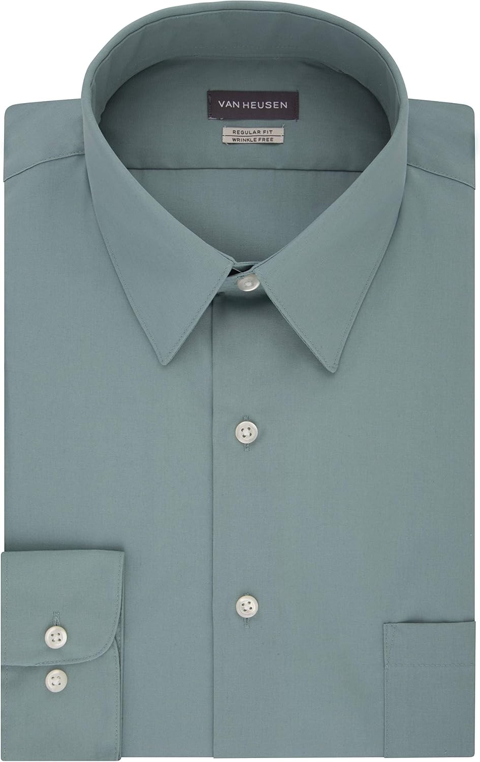 Van Heusen Mens Dress Shirt Regular Fit Poplin Solid - Image 3