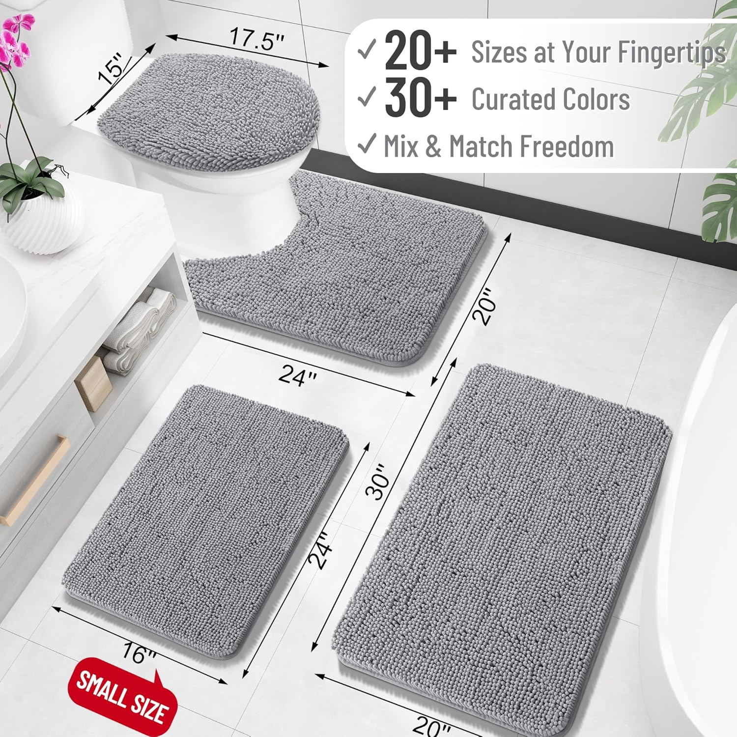 OLANLY Bathroom Rugs 30x20, Extra