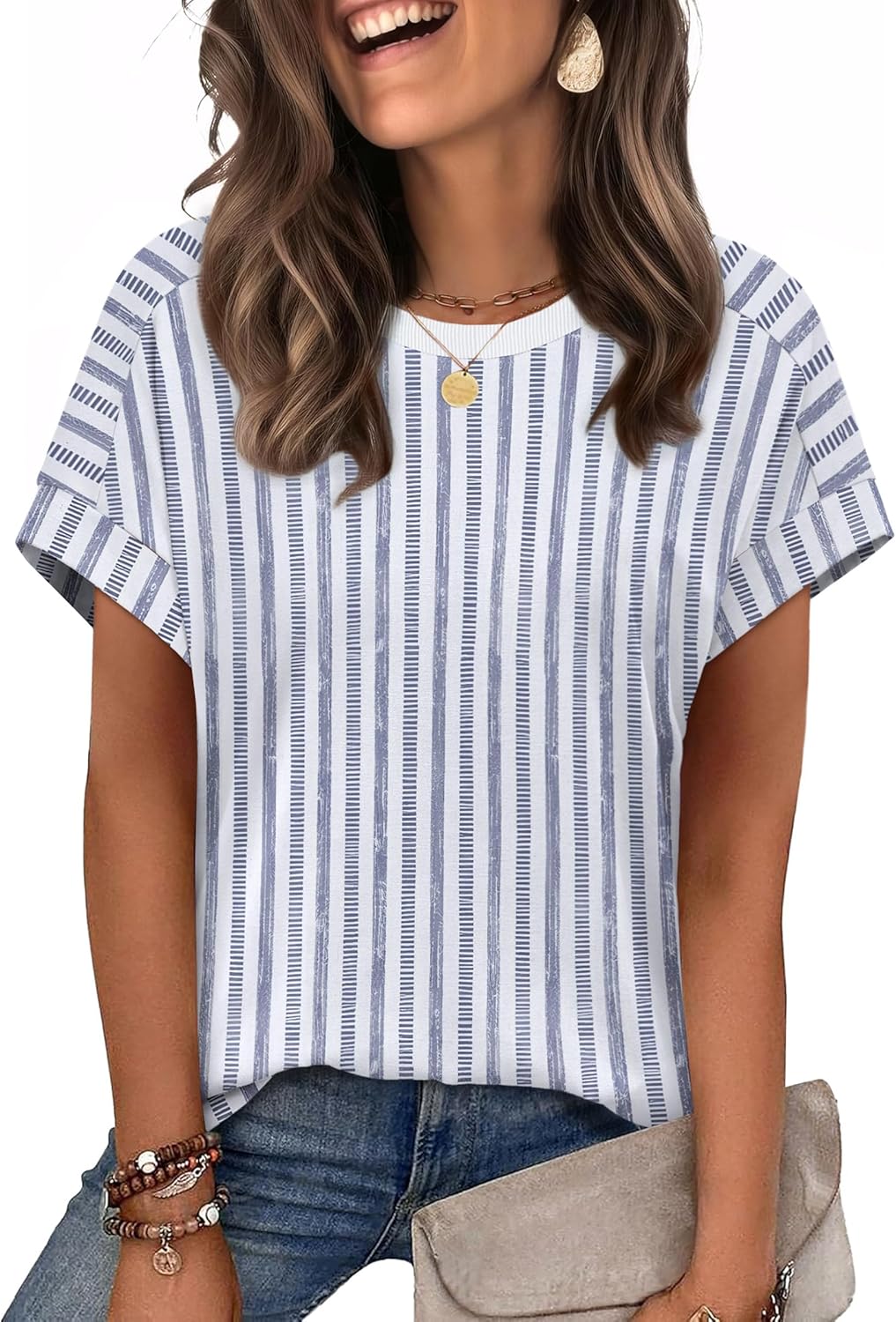 WIHOLL Womens Tops Short Sleeve