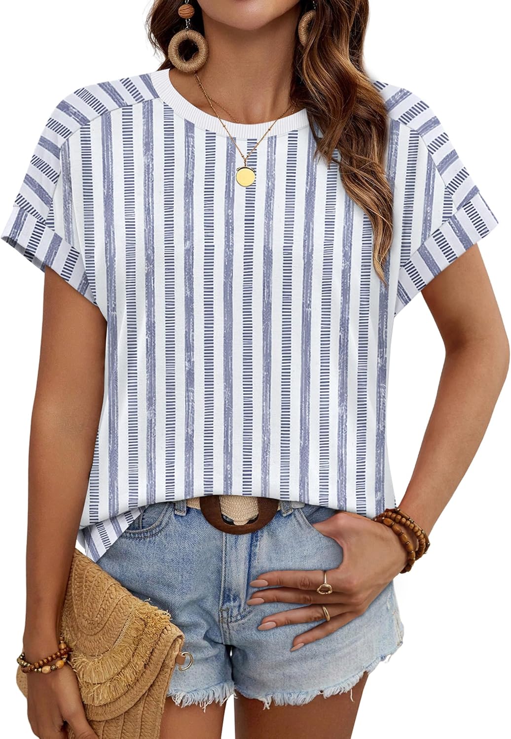 WIHOLL Womens Tops Short Sleeve