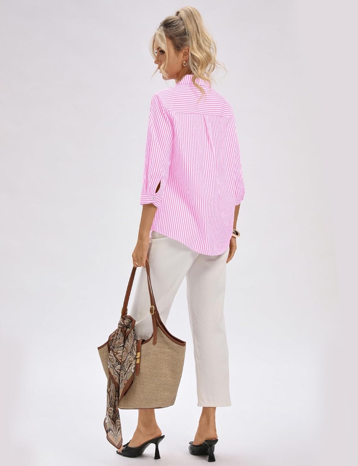 LOMON 3/4 Length Sleeve Womens
