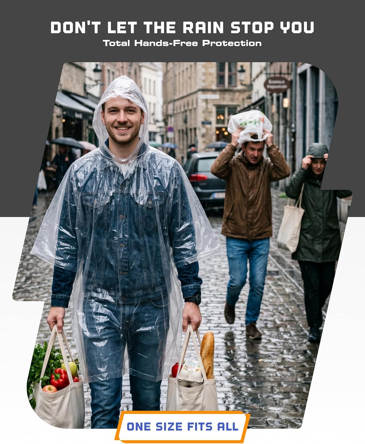 Hagon PRO Disposable Rain Ponchos for Adults (5 Pack) - Image 3
