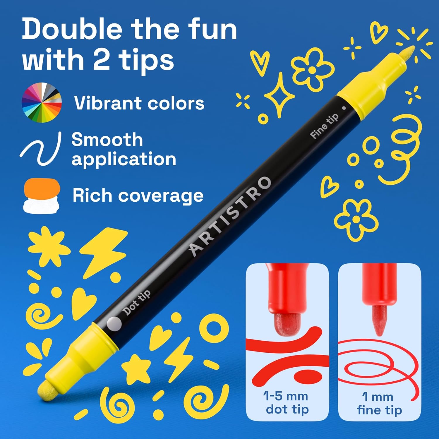 ARTISTRO 12 Precision Dual-Tip Acrylic
