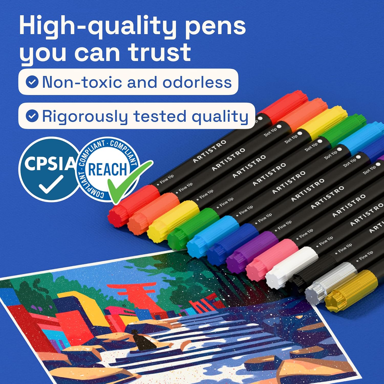 ARTISTRO 12 Precision Dual-Tip Acrylic