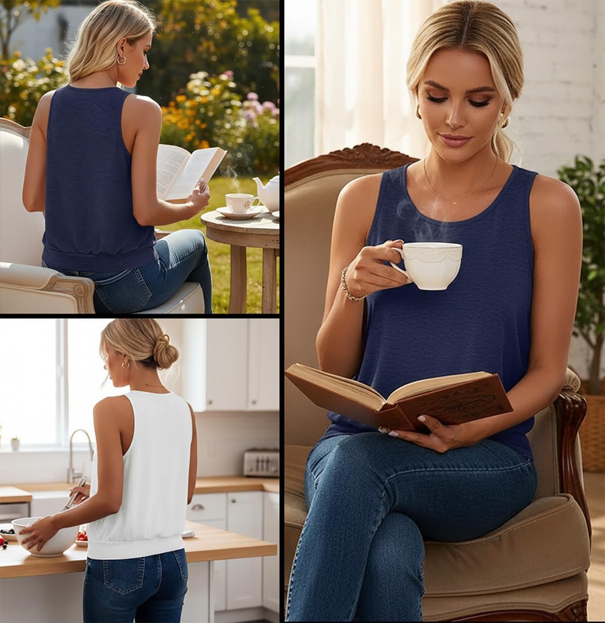 Sialois Womens Tank Casual V
