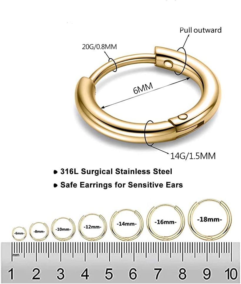 316L Surgical Stainless Steel Huggie