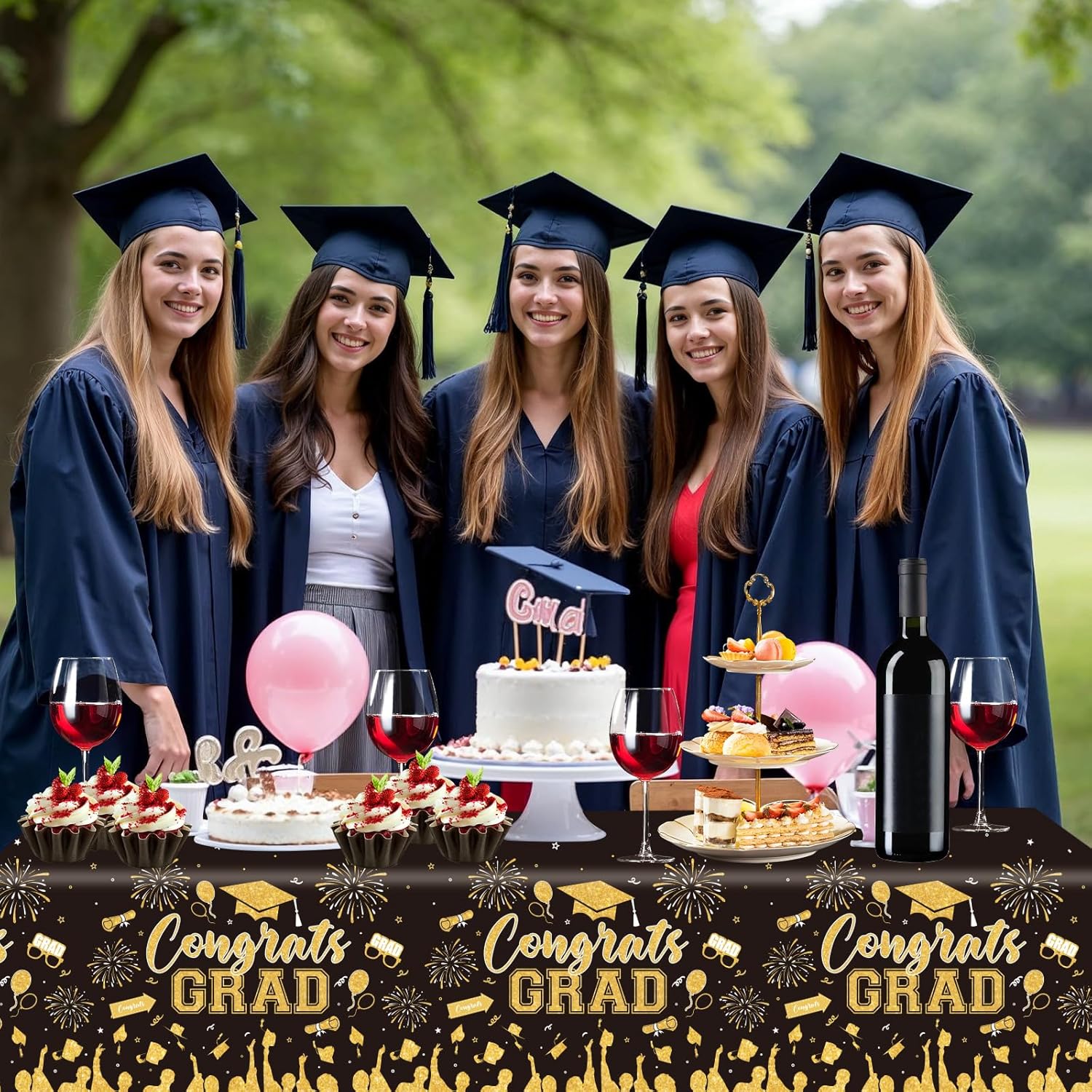 3 Pack Plastic Graduation Tablecloth