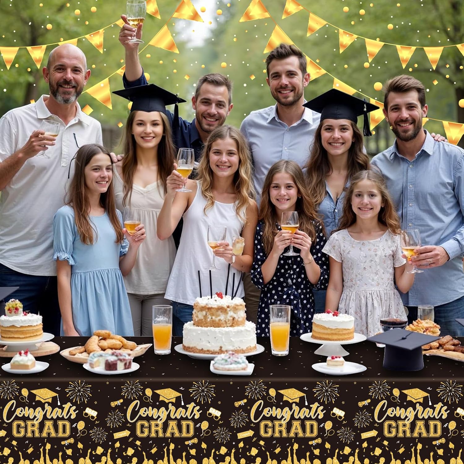 3 Pack Plastic Graduation Tablecloth