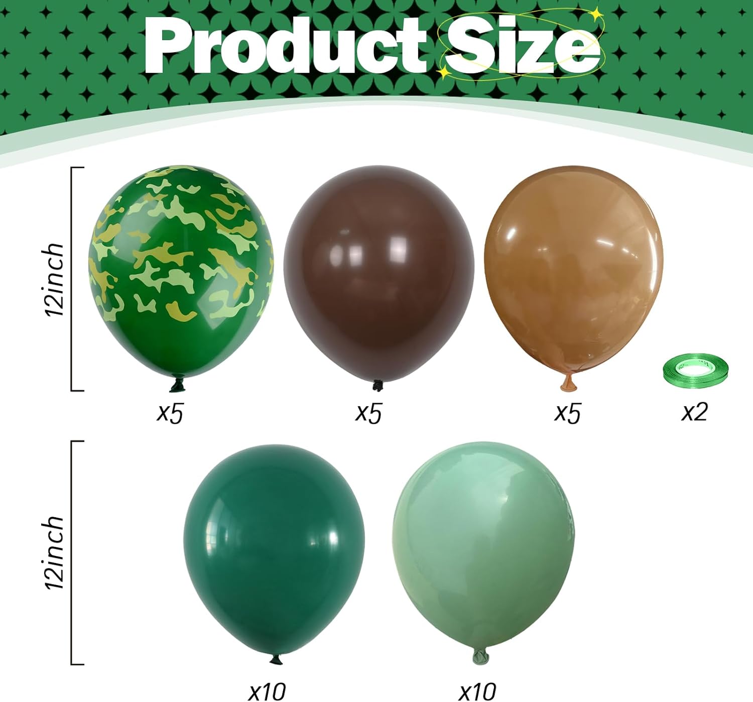 Green and Brown Army Balloons