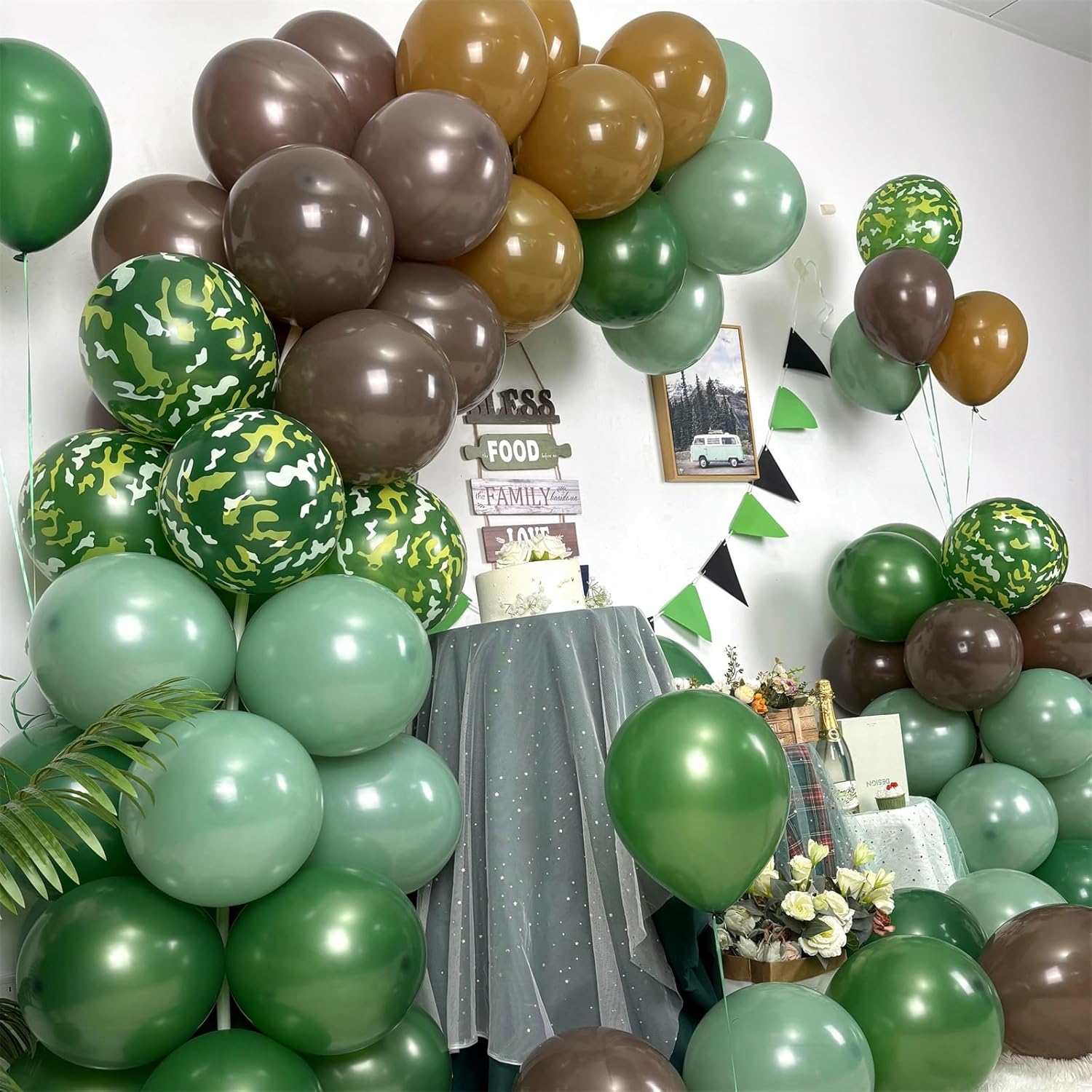 Green and Brown Army Balloons