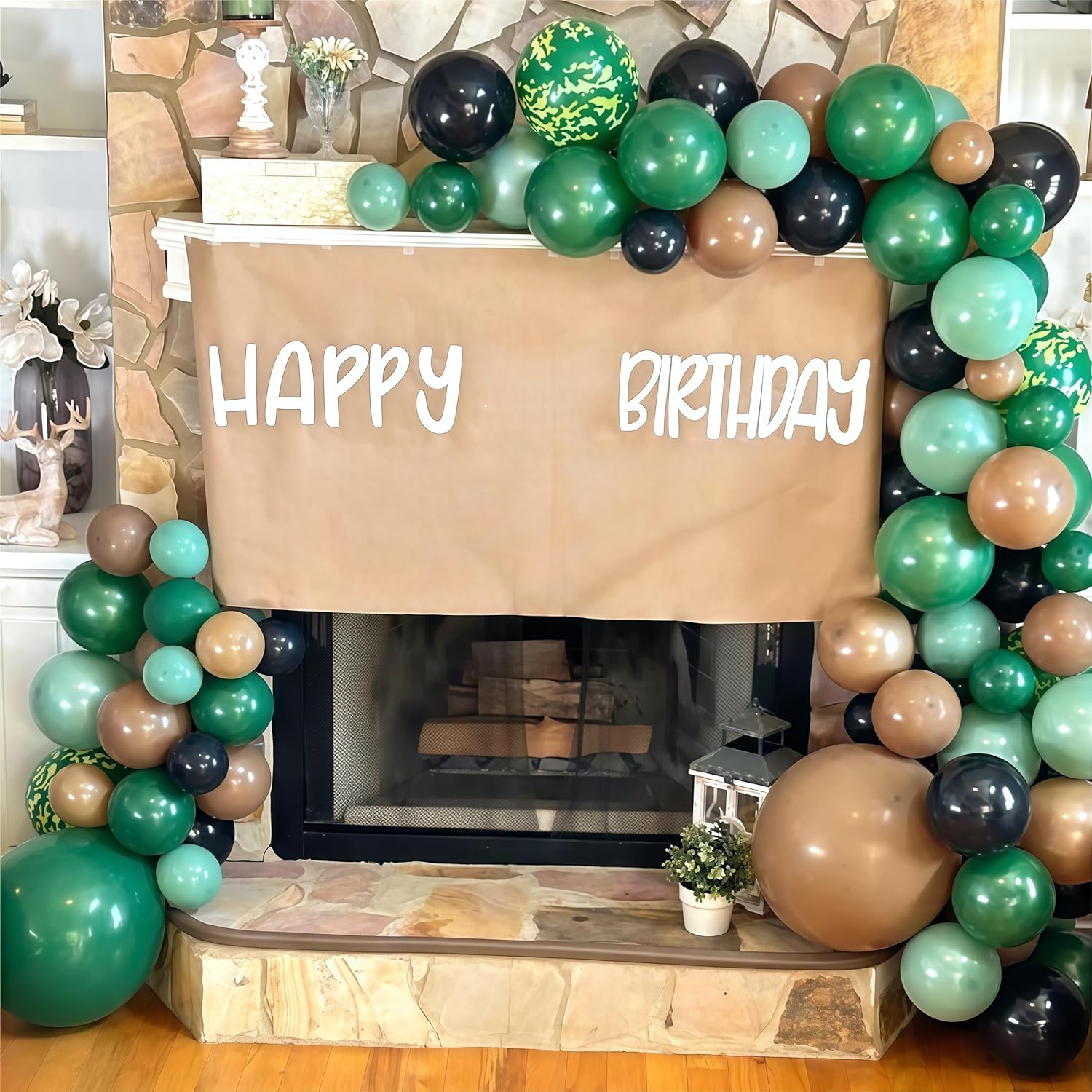 Green and Brown Army Balloons