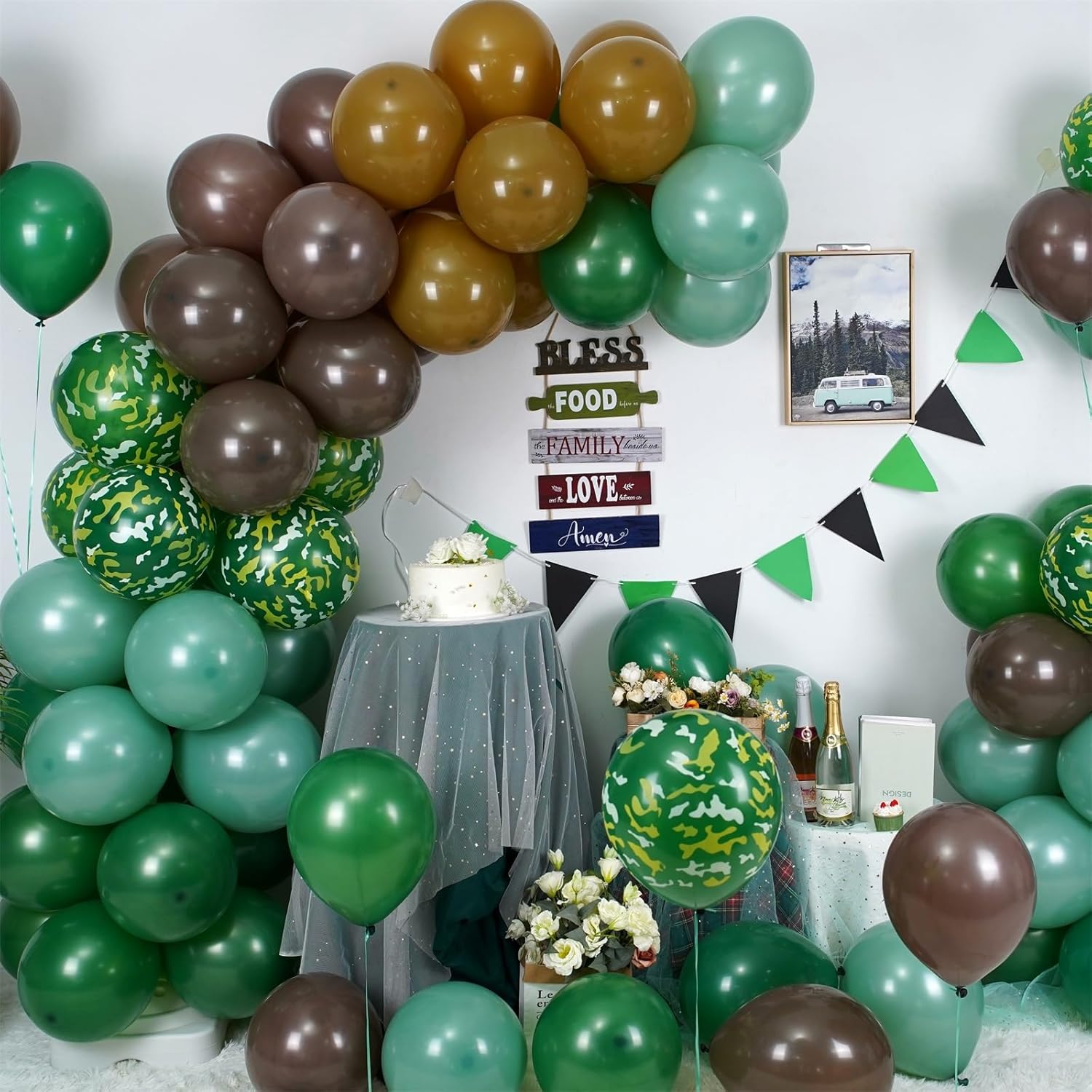 Green and Brown Army Balloons