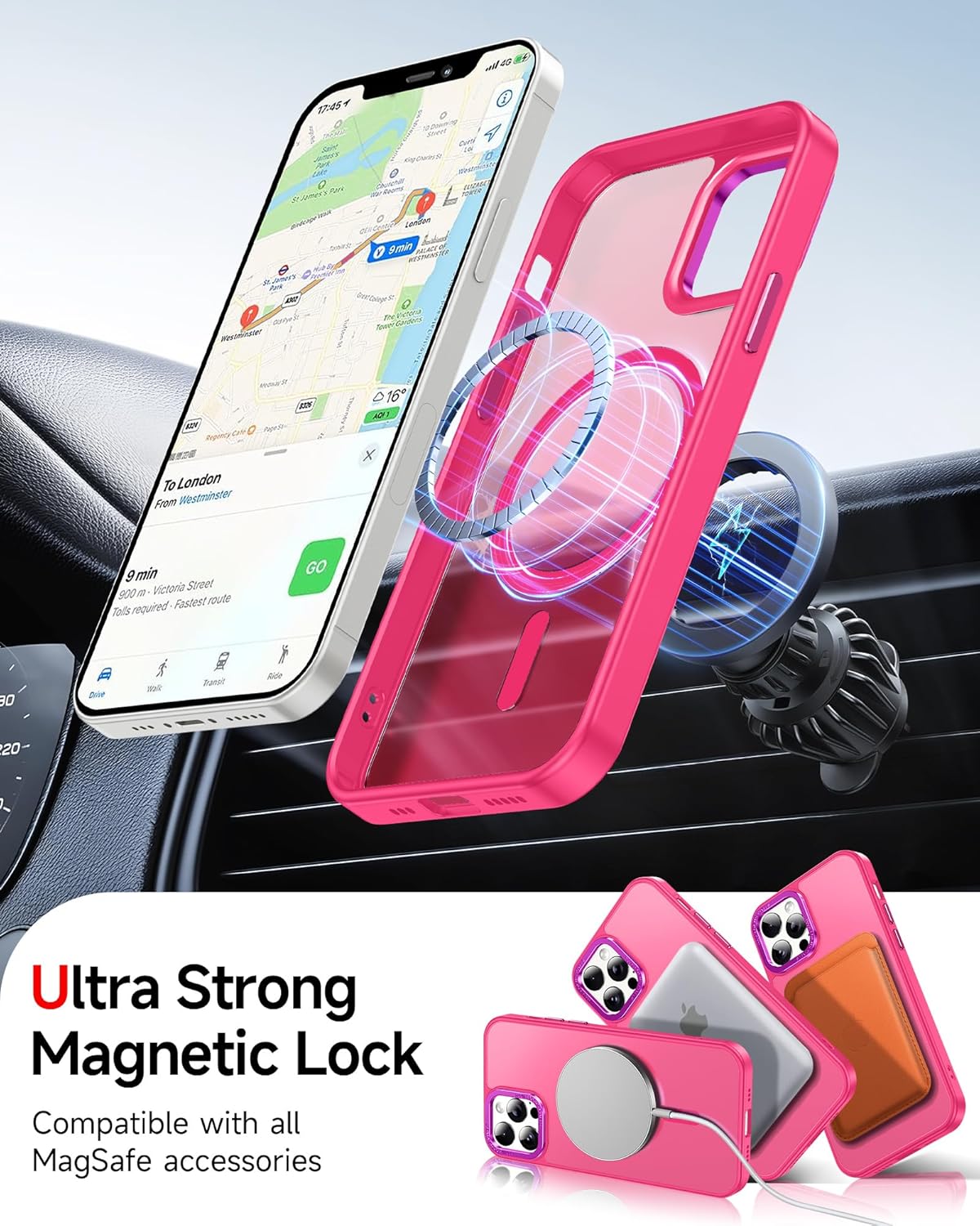 LeYi for iPhone-12-Pro-Max Case Pink: