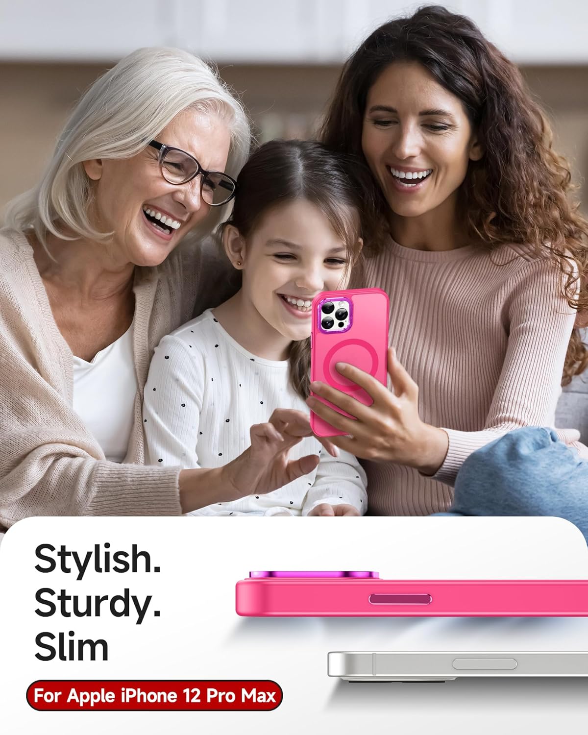 LeYi for iPhone-12-Pro-Max Case Pink: