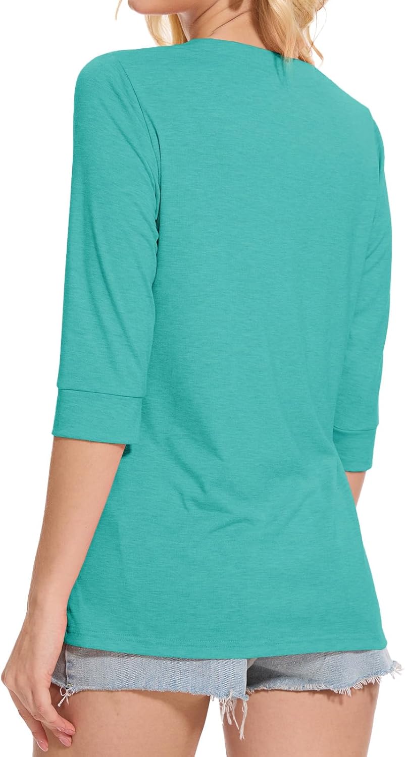 Dimur Womens Tops 3/4 Sleeve