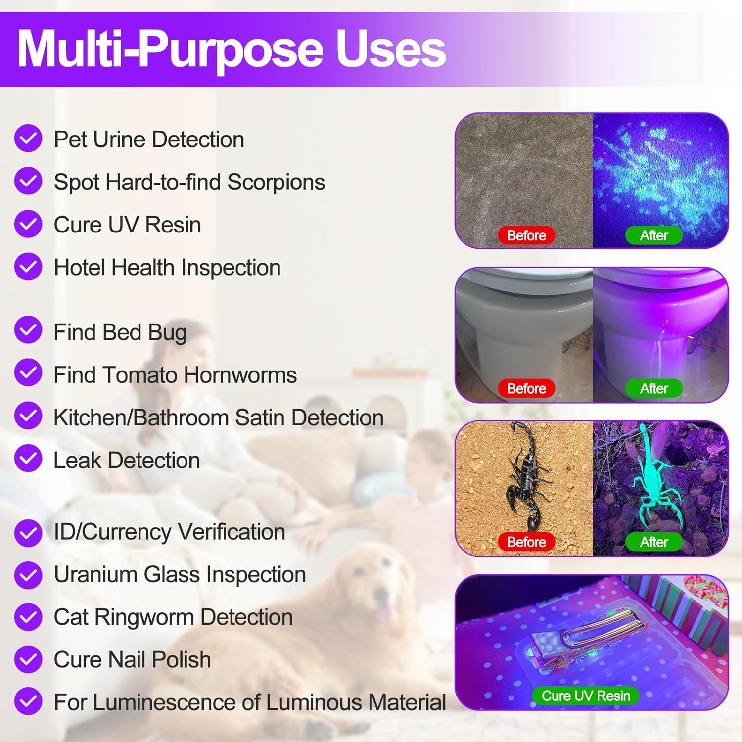 UV Light 395nm Blacklight Flashlight: