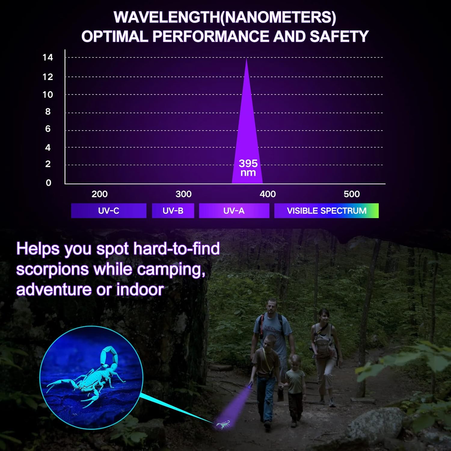 UV Light 395nm Blacklight Flashlight:
