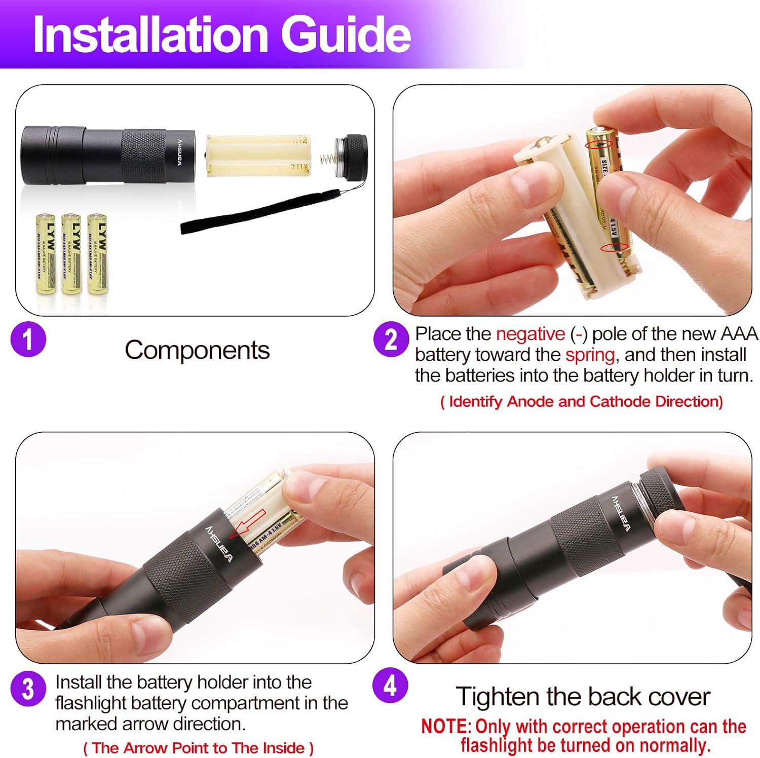 UV Light 395nm Blacklight Flashlight: