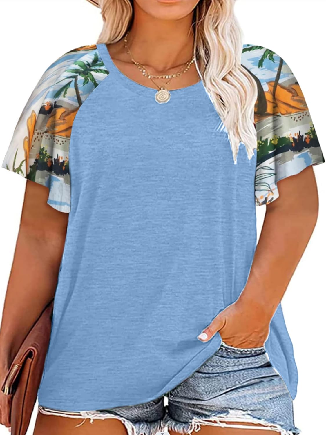 HDLTE Womens Plus Size Tops