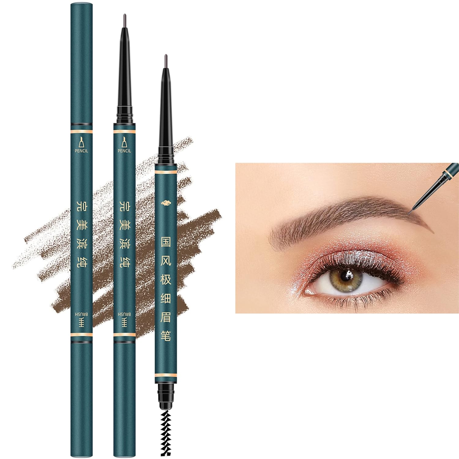 Eyebrow Pencil,3 PCS Waterproof Professional