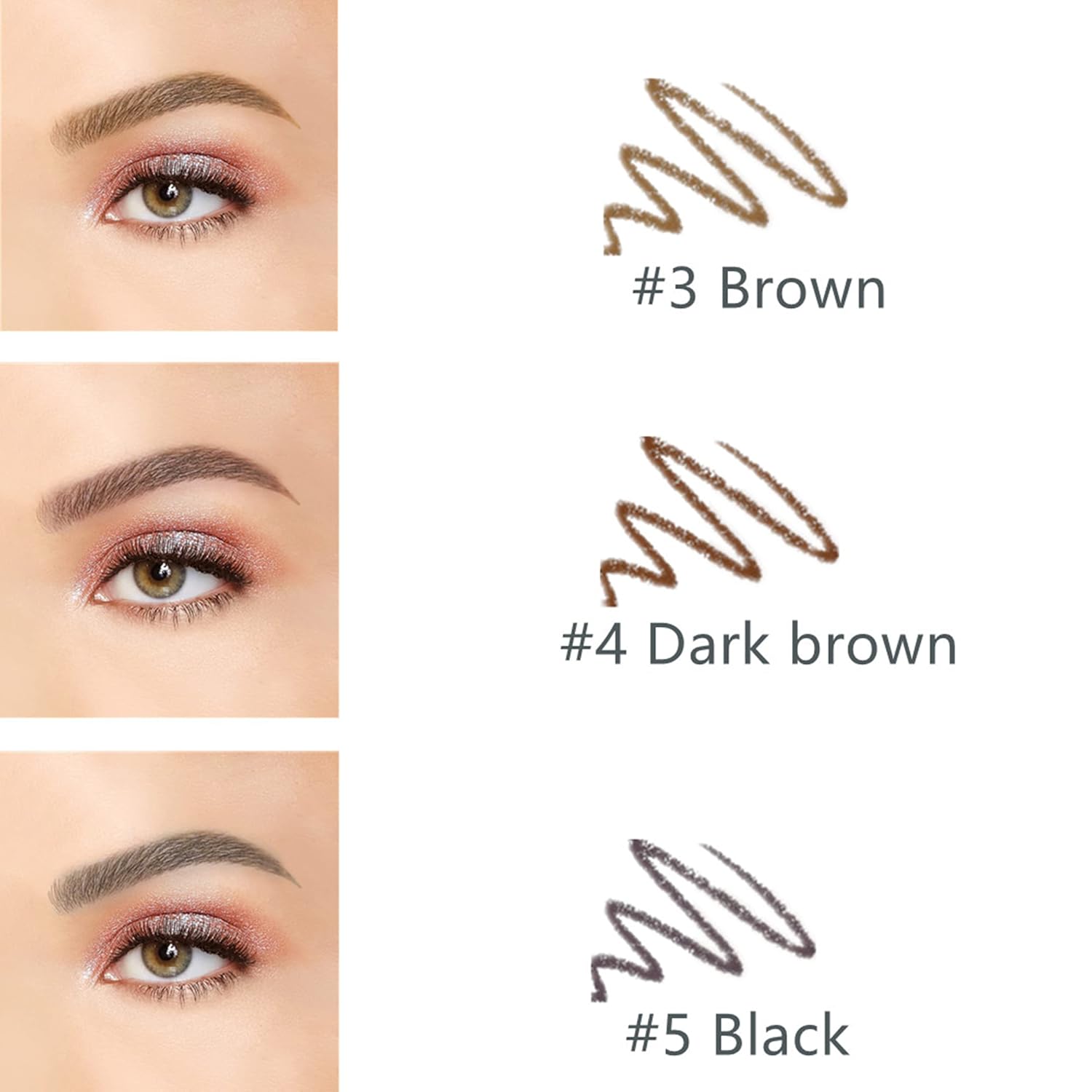 Eyebrow Pencil,3 PCS Waterproof Professional