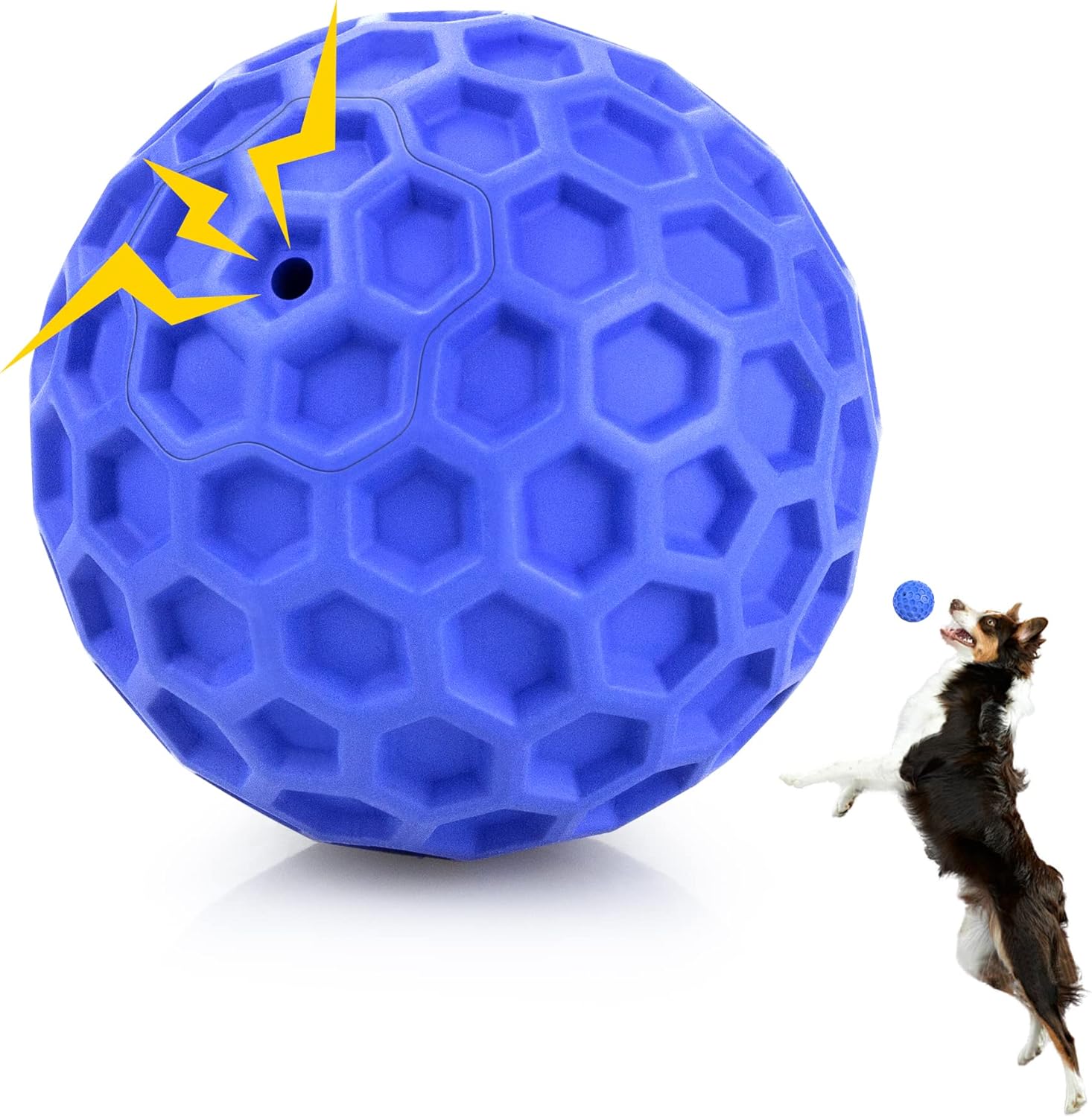 DISSKNIC Indestructible Squeaky Dog Ball
