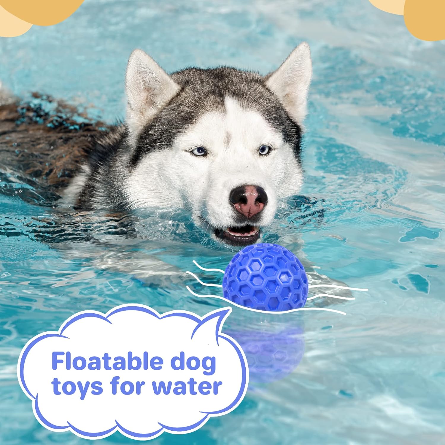 DISSKNIC Indestructible Squeaky Dog Ball