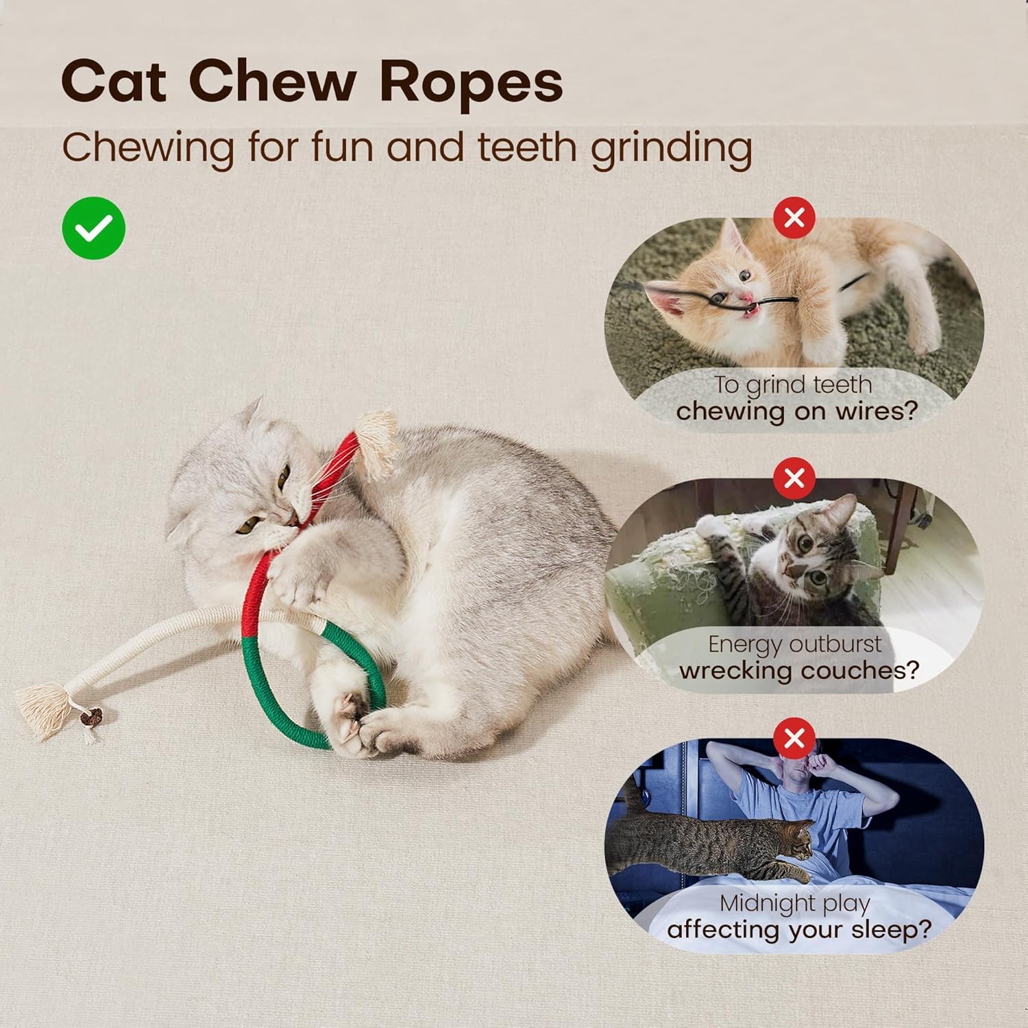 Potaroma Cat Toys Chew Ropes