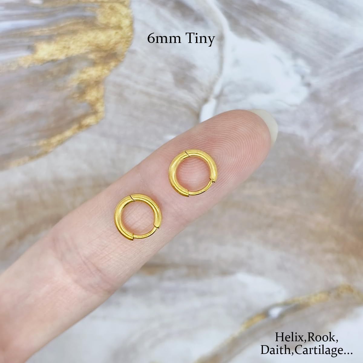 1 Pair 6mm Small Hoop