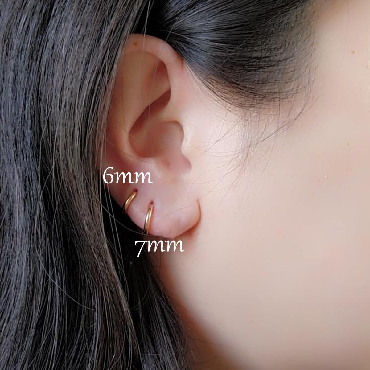 1 Pair 6mm Small Hoop