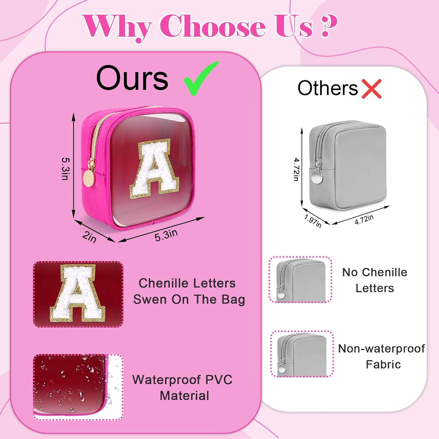 Personalized Initial Letter Clear Preppy