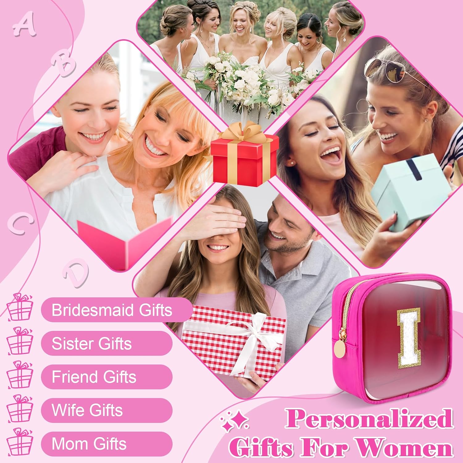 Personalized Initial Letter Clear Preppy
