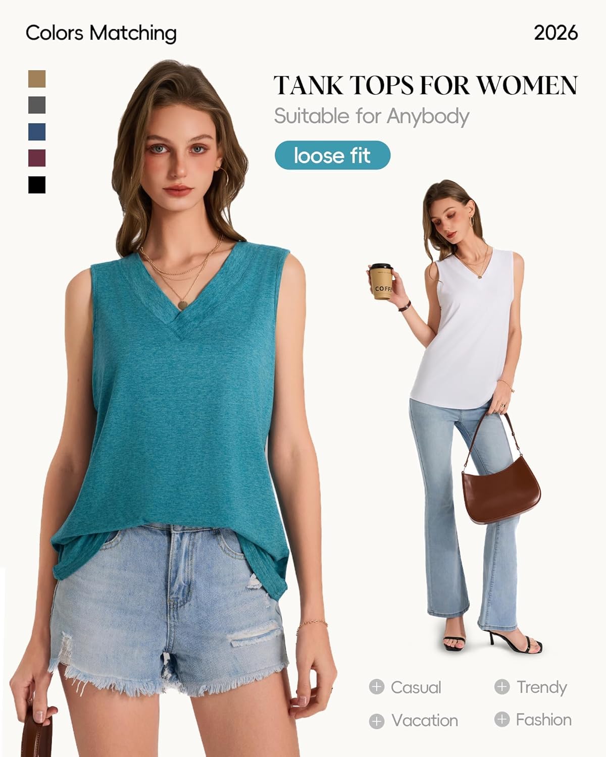 GAYHAY Womens Tank Tops Loose