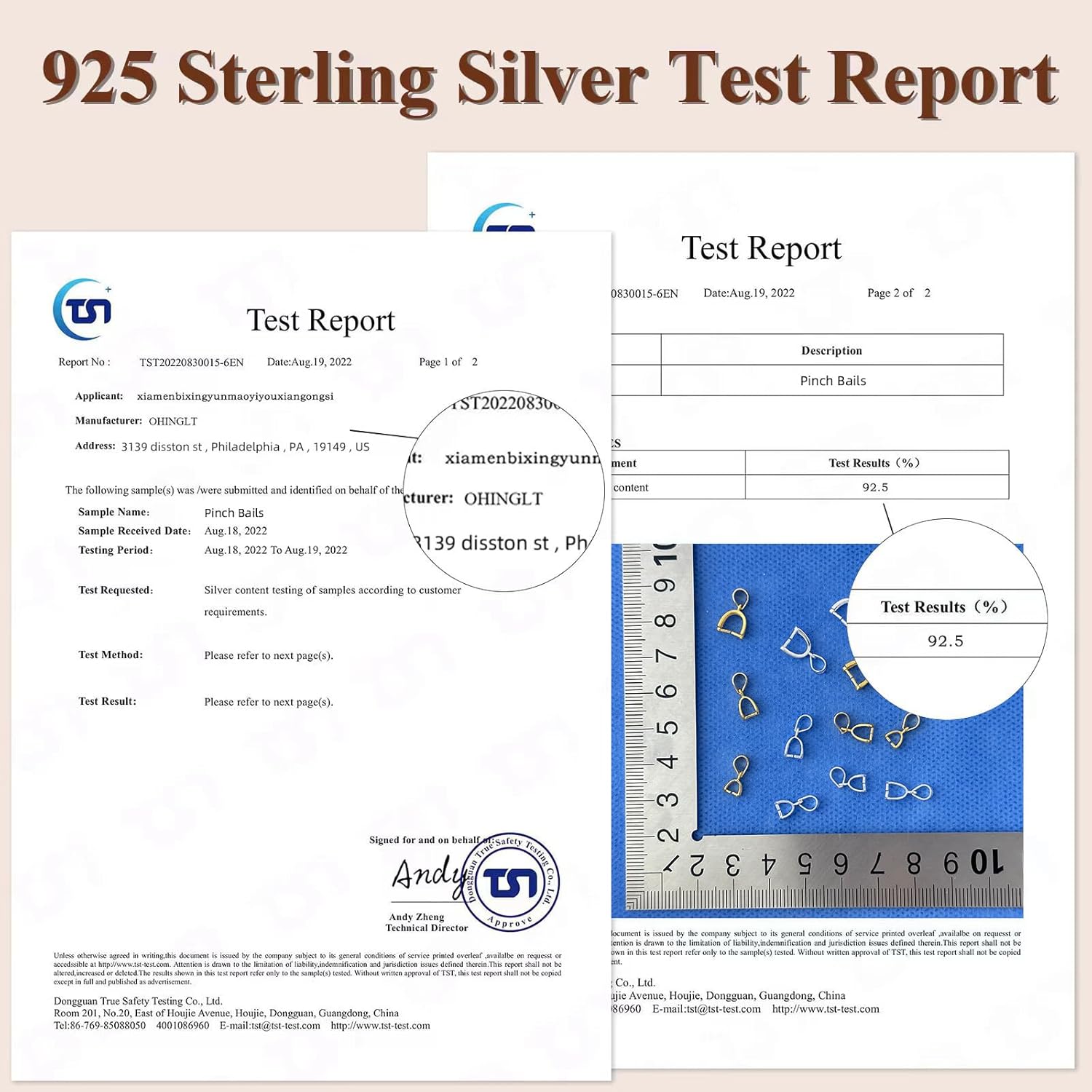 OHINGLT 925 Sterling Silver Pinch