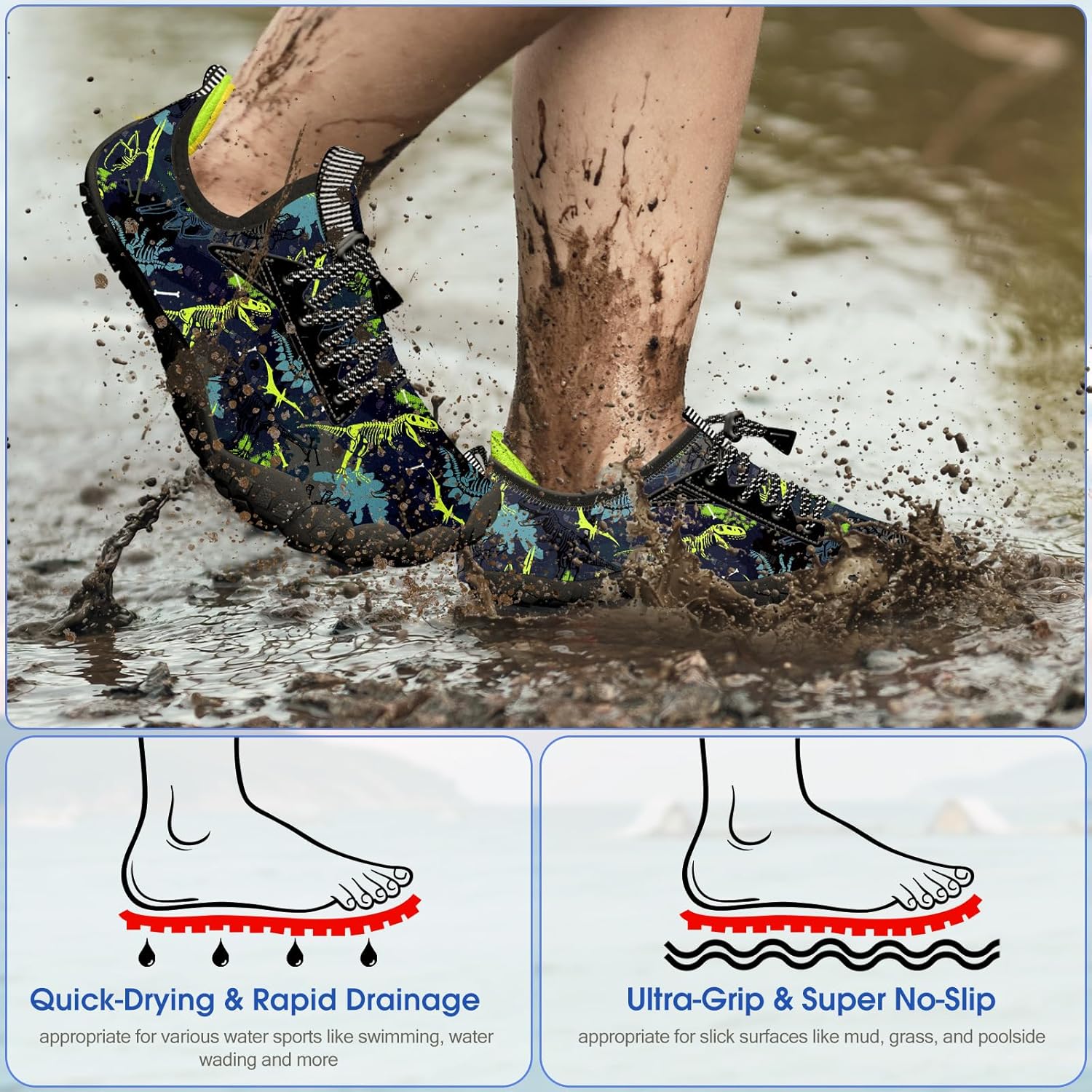 Built-in Heel Grips Water Shoes