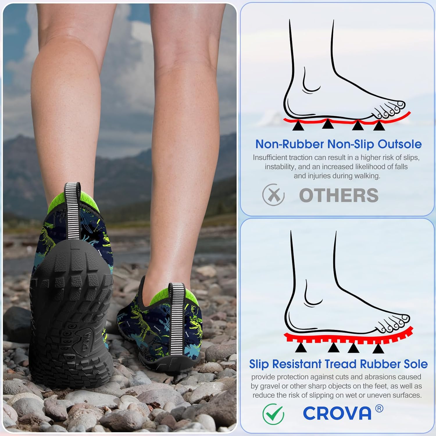 Built-in Heel Grips Water Shoes