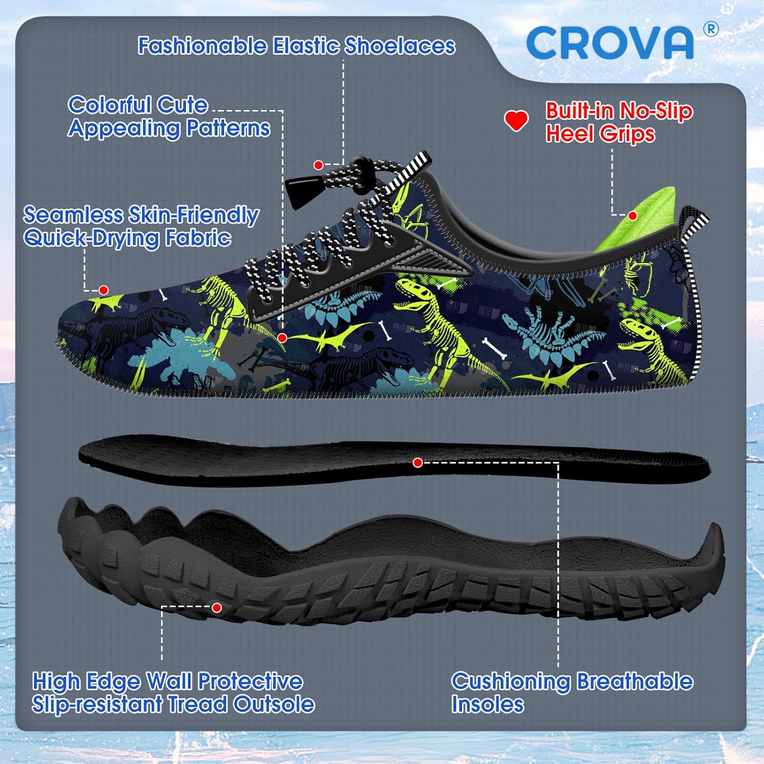 Built-in Heel Grips Water Shoes