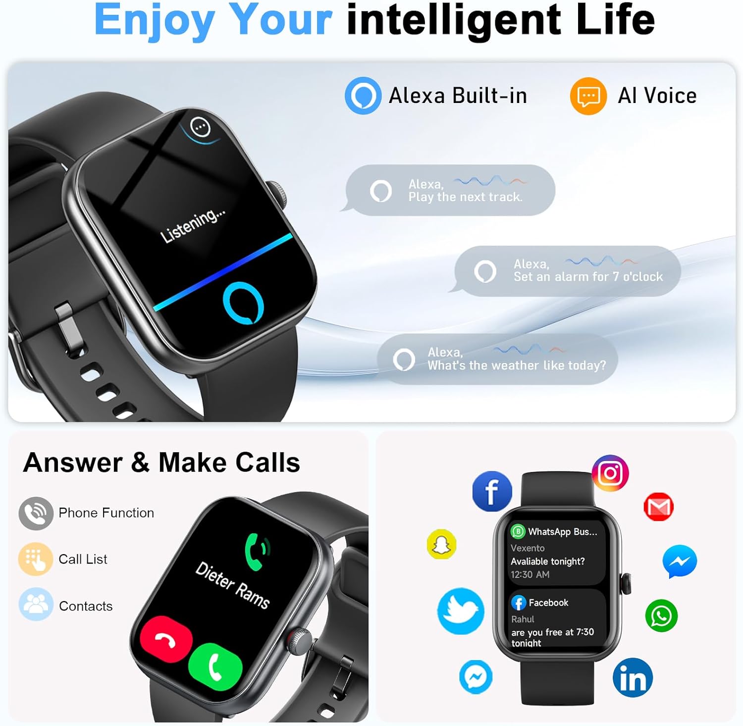 Smart Watch for Women Men