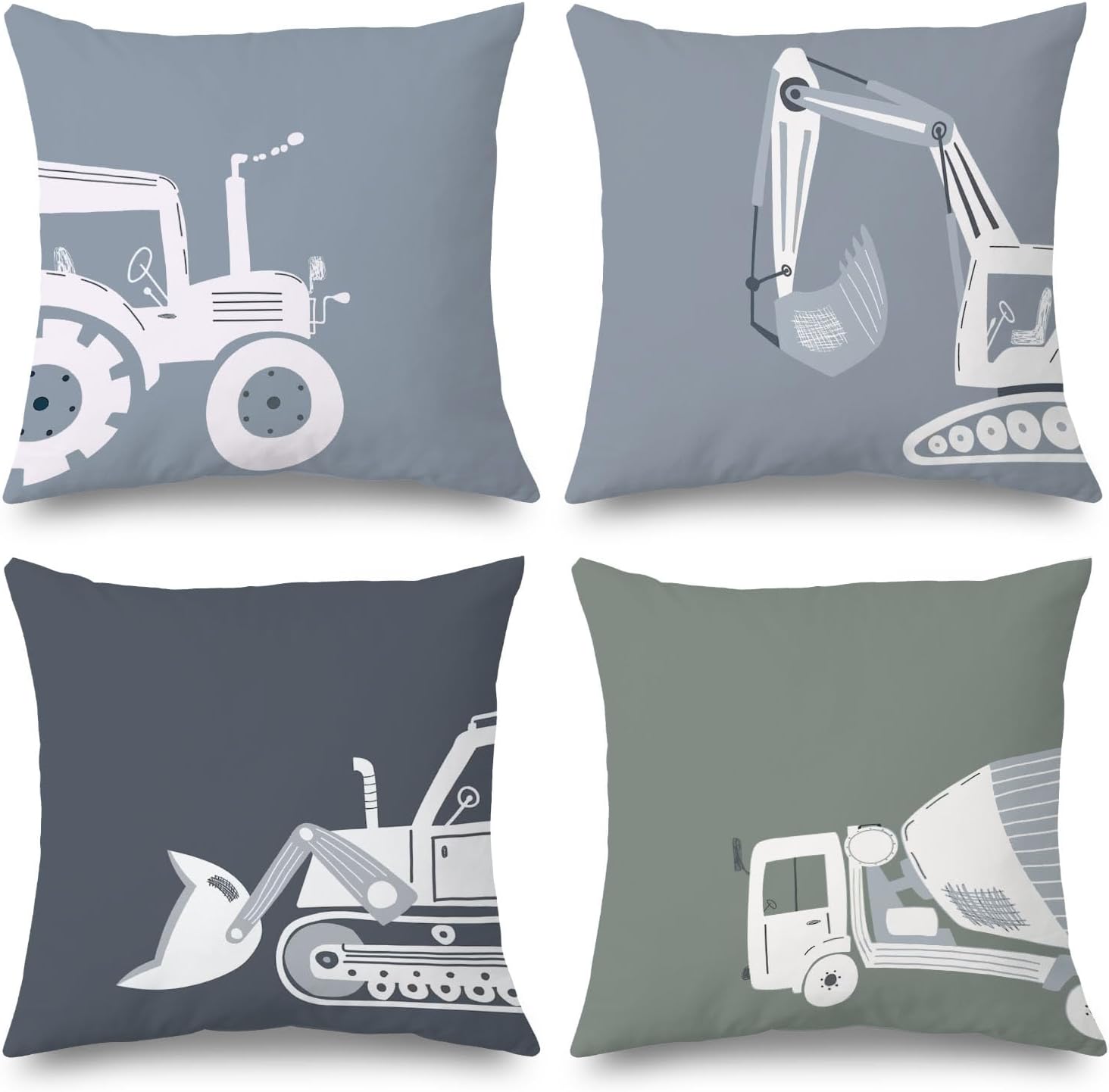 Construction Truck Pillow Covers 20x20