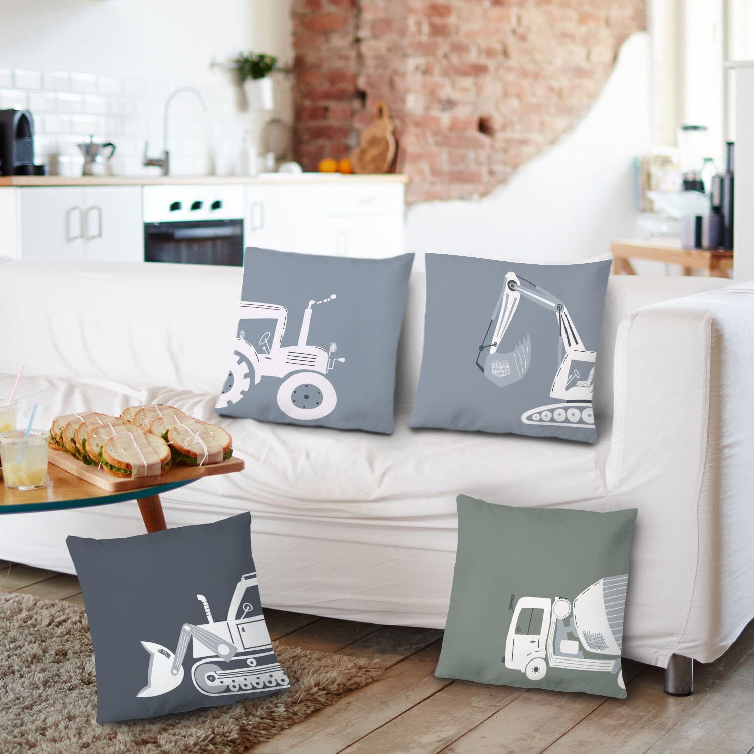 Construction Truck Pillow Covers 20x20